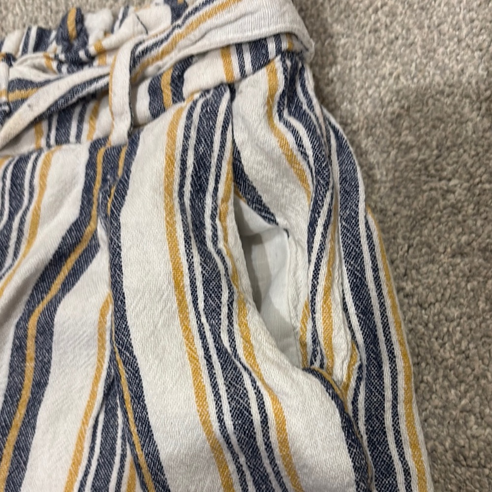 Streetwear Society High Waist White Blue and Yellow Shorts - Picture 2 of 5